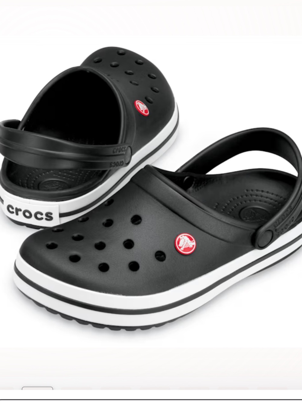 CROCS  Black Classic Clog with White Accent